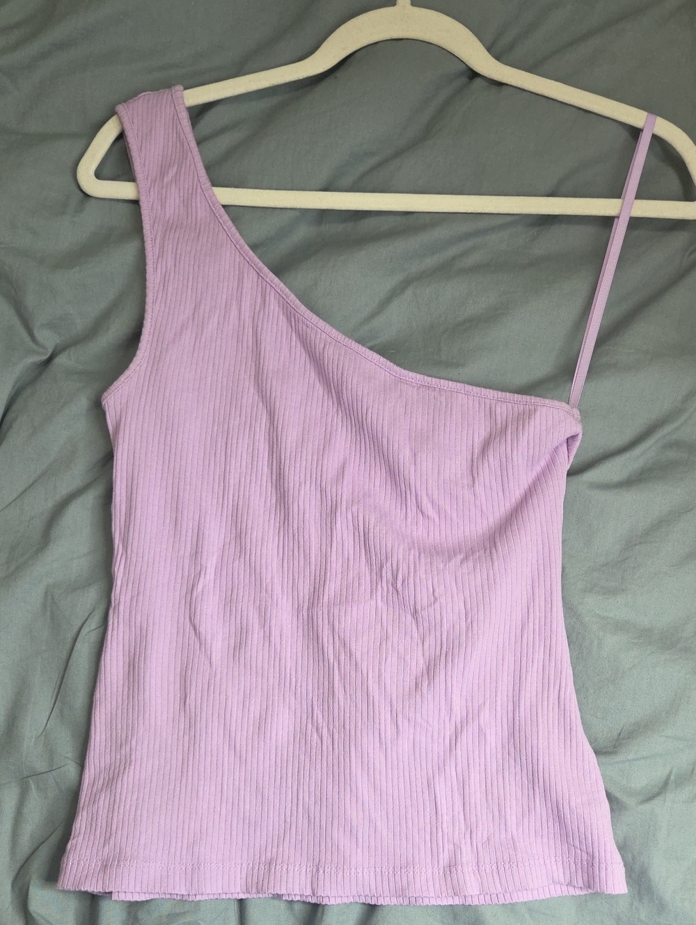 Anthropologie Asymmetric Ribbed Tank Top - Lilac